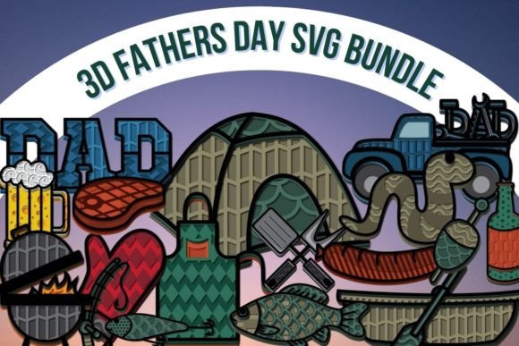 3D Fathers Day SVG Bundle Review: Shapes & 3D Design