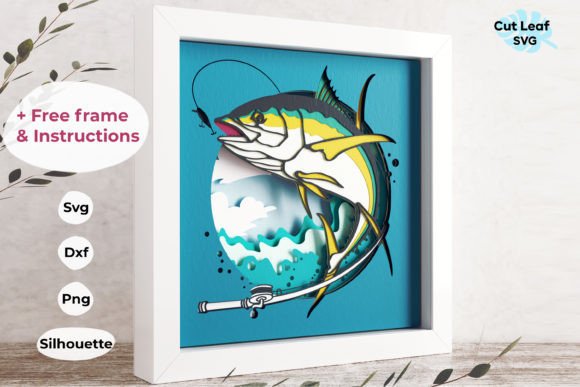 3D Fishing Shadow Box, Bluefin Tuna, FishFishing