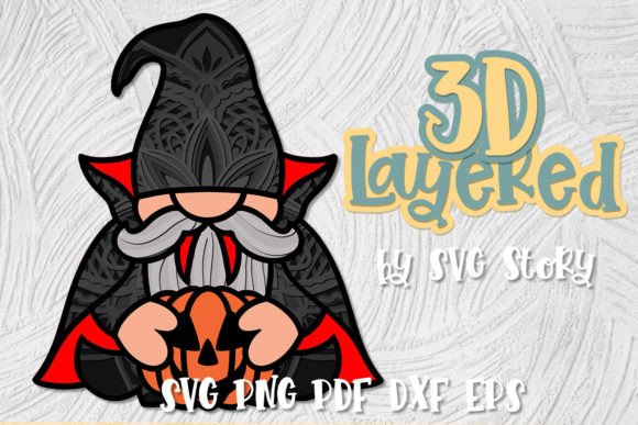 3D Halloween Gnome Vampire Layered 3D SVG Shapes Review