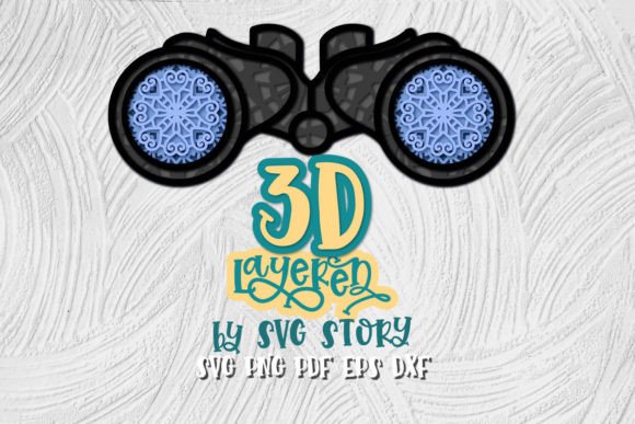 3D Layered Binoculars SVG Design Camp