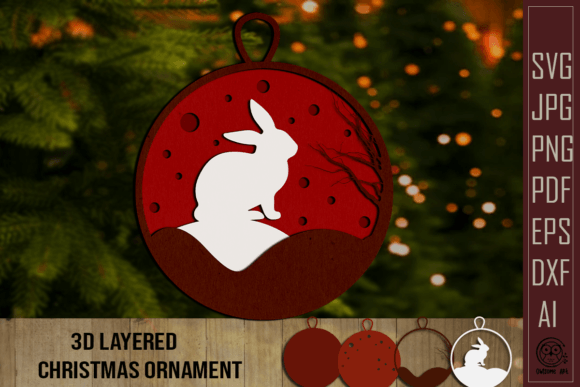 3D Layered Christmas Ornaments SVG for Laser Cutting and Winter Amp