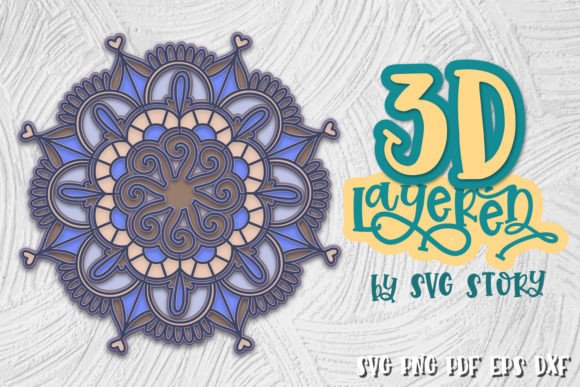 3D Layered Mandala 07 SVG Design