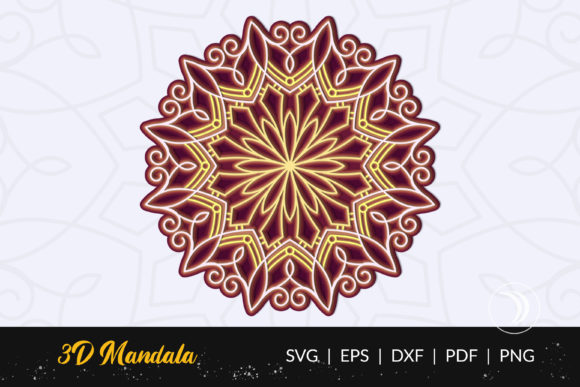 3D Layered Mandala SVG Cut File - Vol 03