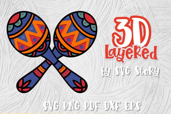 3D Maracas Layered Design Cinco De Mayo: A 3D SVG Shapes Review