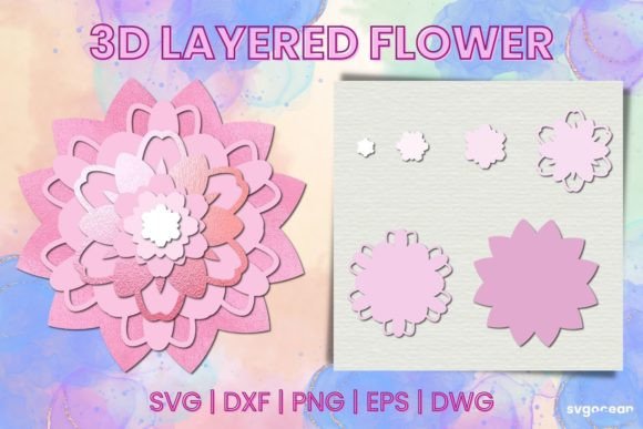 3D Paper Flower SVG: Shapes for Crafting
