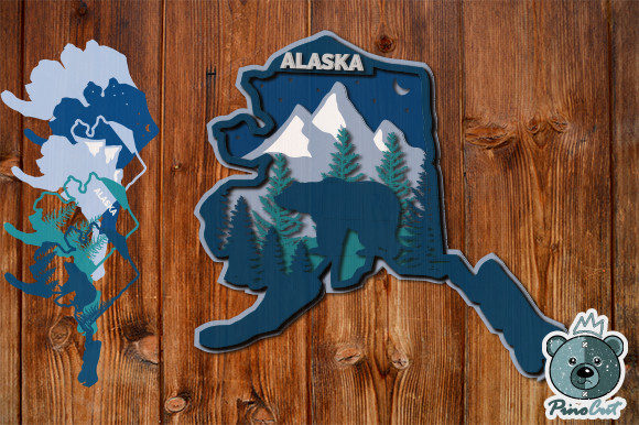 Alaska, 3D Layered Tropical Alaska: A Practical Review for Shadow Boxes and 3D SVG Sellers
