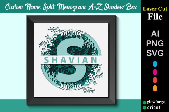 Custom 3D Split Monogram a-Z Shadow Box