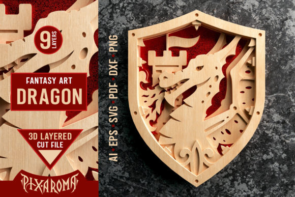 Dragon 3D Layered Medieval Cut File Review: 3D SVG Shapes for Crafters