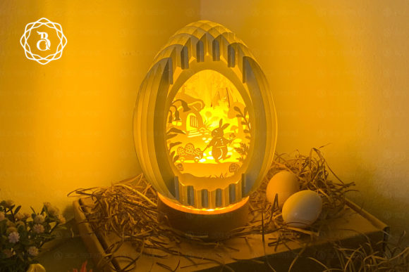 Easter Bunny Eggs Sphere Popup 3D SVG