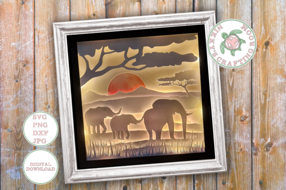 Elephant 3d Shadow Box Template Review