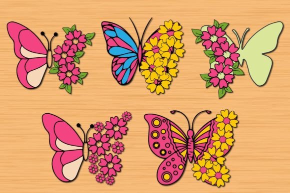 Floral Butterfly 3d Paper Cut Svg Graphics for Crafts