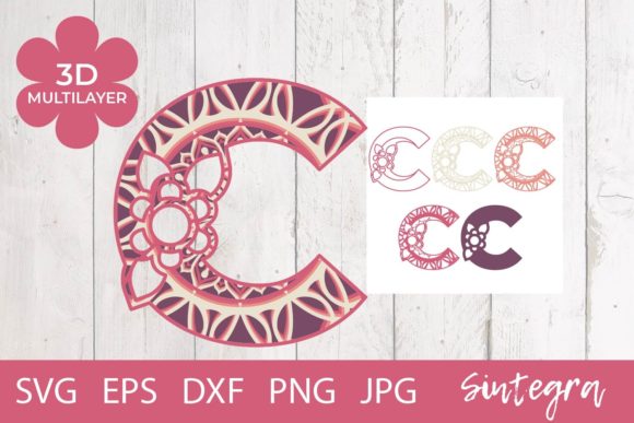 Floral Letter C Mandala 3D SVG Shapes Review