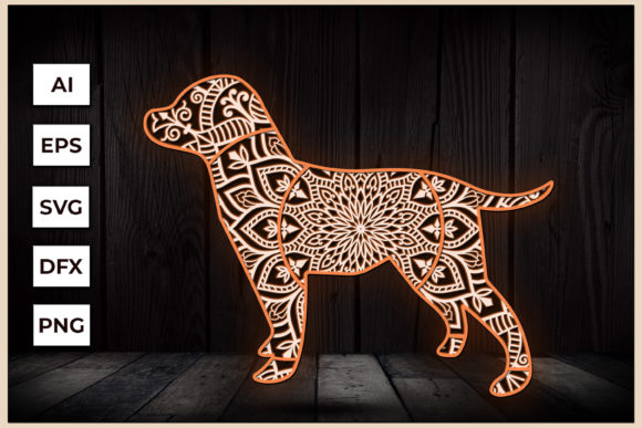 Labrador Dog 3d Multi-layer Mandala SVG