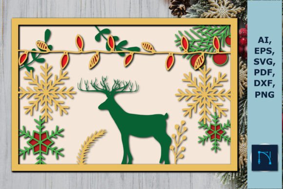 Layer 3D Christmas Shadow Box SVG Decor