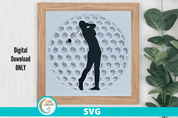 Male Golfer 3D Svg Review for Shadow Boxes