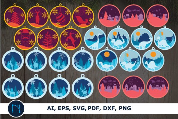 Multilayer Christmas Round 3d SVG File Review
