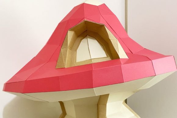 Mushroom House 3D Paper Toy Embroidery Review