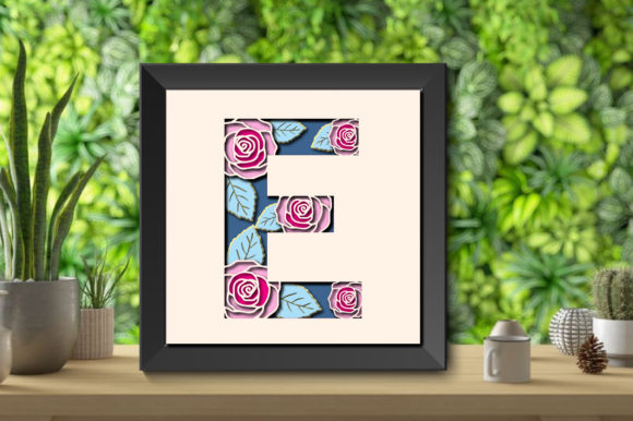Rose 3D Layer Floral Alphabet E Cut File: A 3D SVG Review for Shadow Boxes